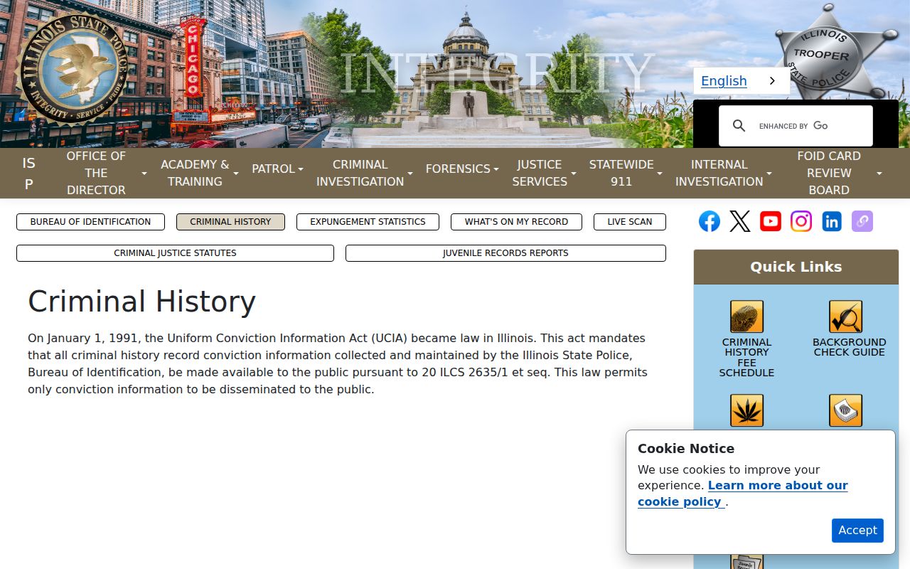 Menard County criminal history Illinois conviction information page