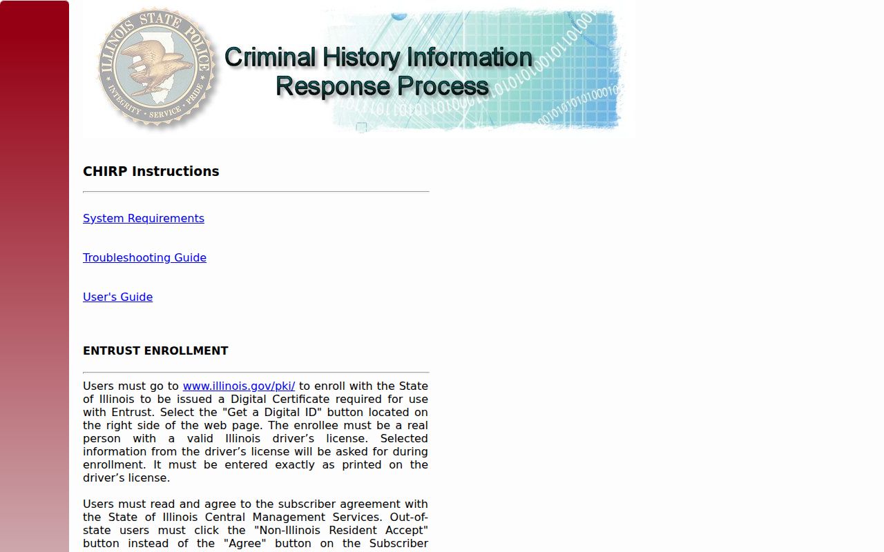 Menard County criminal history CHIRP conviction search portal