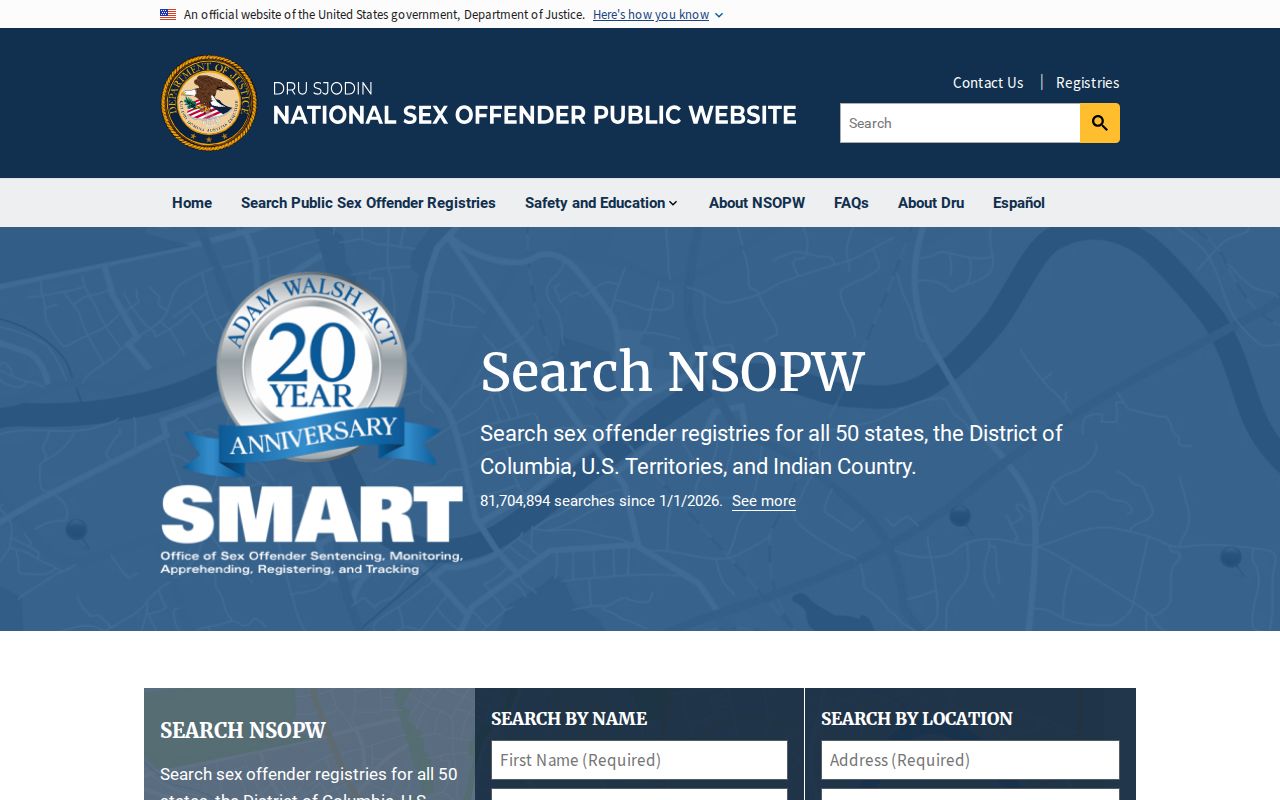 Menard County sex offender check national NSOPW search
